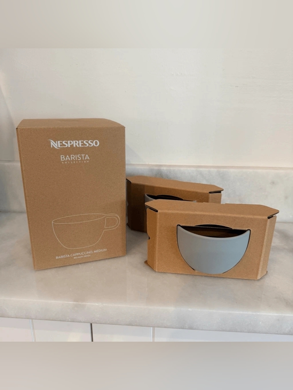 NESPRESSO Barista Collection Cappuccino Cups Set of 2 Medium NEW in Box 9.1oz